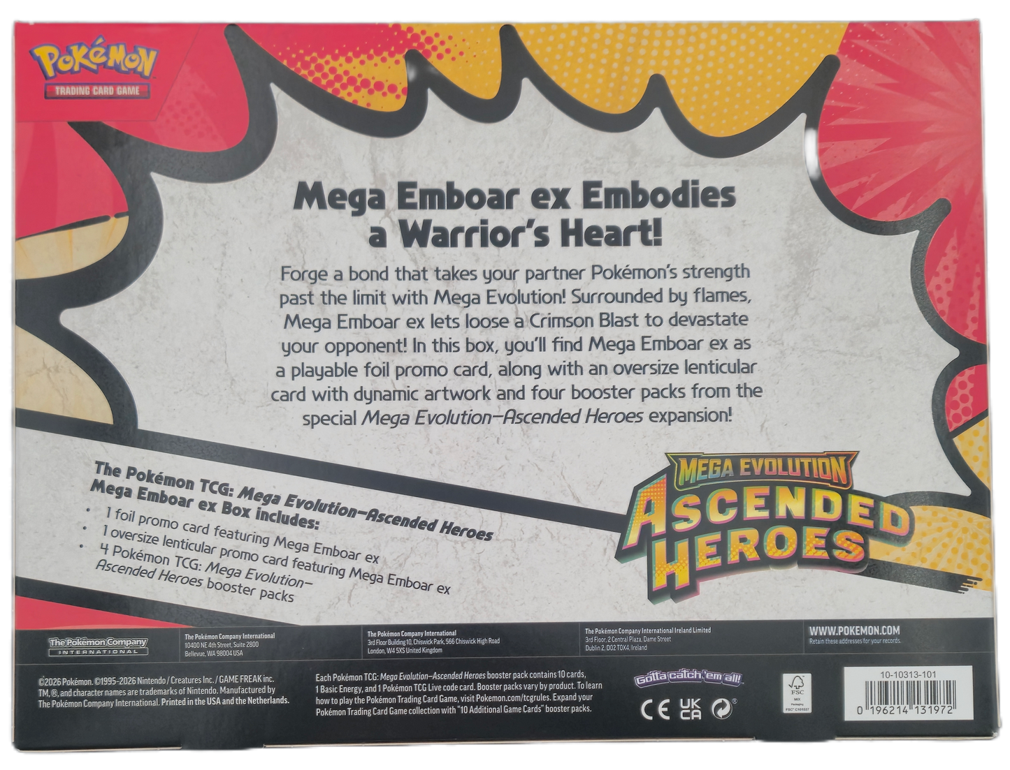Pokémon Mega Evolution Ascended Heroes: Mega Emboar ex Box