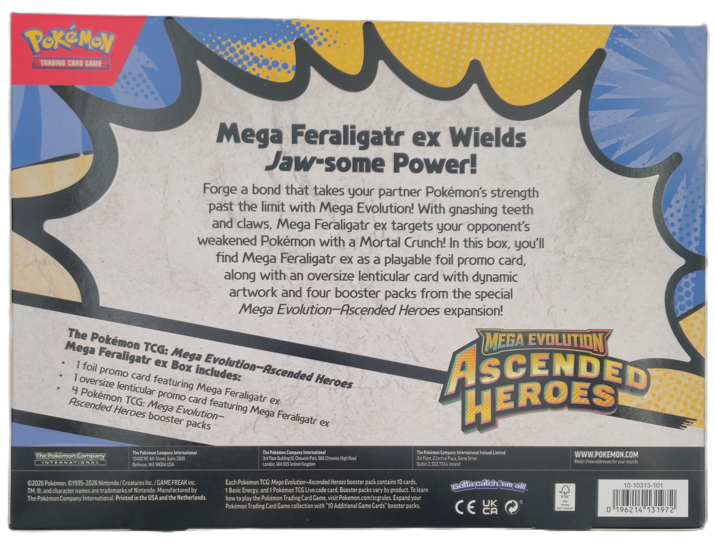 Pokémon Mega Evolution Ascended Heroes: Mega Feraligatr ex Box
