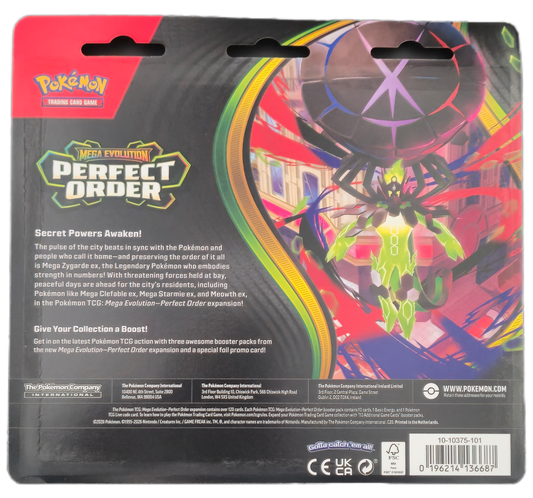 Pokémon Mega Evolution Perfect Order Chikorita 3-Pack Blister