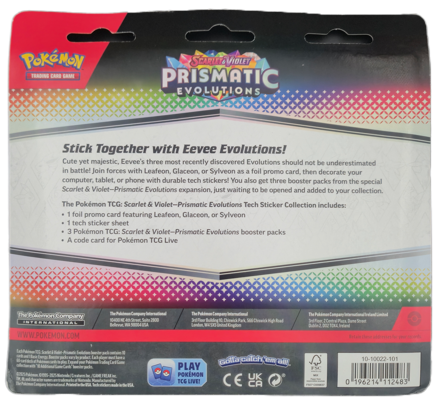 Pokémon Scarlet & Violet Prismatic Evolutions: Leafeon Tech Sticker Collection