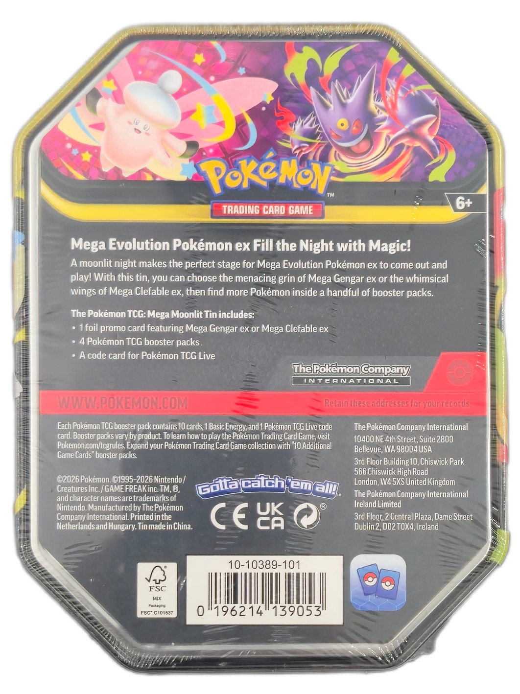 Pokémon TCG: Mega Moonlit Tins: Mega Clefable ex Tin