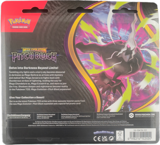 Pokémon Mega Evolution Pitch Black: Binacle 3-Pack Blister