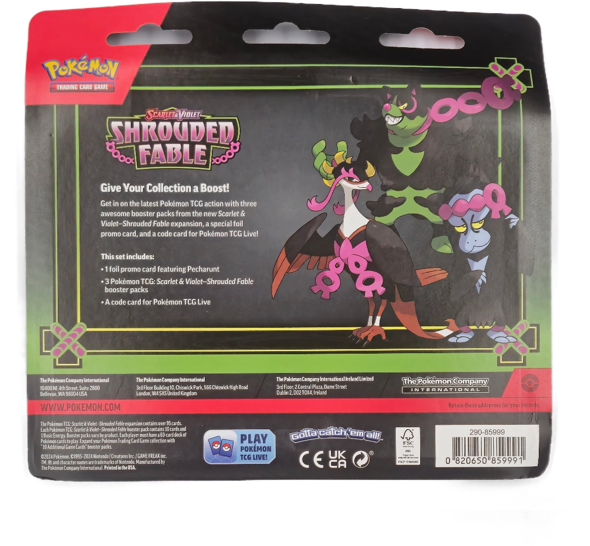 Pokémon Scarlet & Violet Shrouded Fable 3-Pack Blister