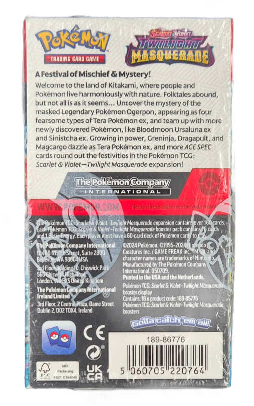 Pokémon Scarlet & Violet Twilight Masquerade Halve Booster Box