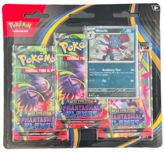 Pokémon Mega Evolution Phantasmal Flames 3-Pack Blister - Weavile