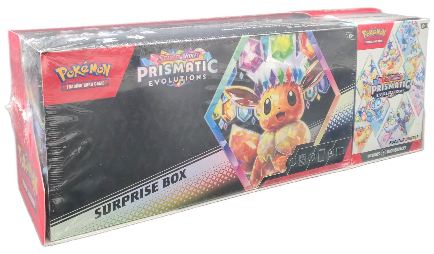 Pokémon Prismatic Evolutions 2-piece Surprise Box en Booster Bundle Bundel