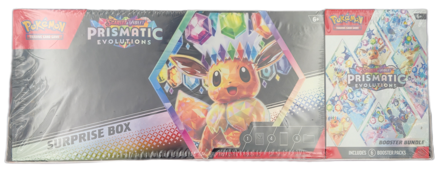Pokémon Prismatic Evolutions 2-piece Surprise Box en Booster Bundle Bundel