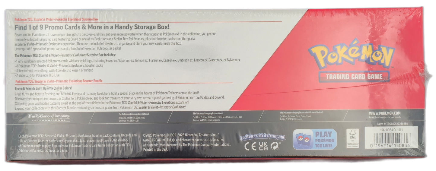 Pokémon Prismatic Evolutions 2-piece Surprise Box en Booster Bundle Bundel