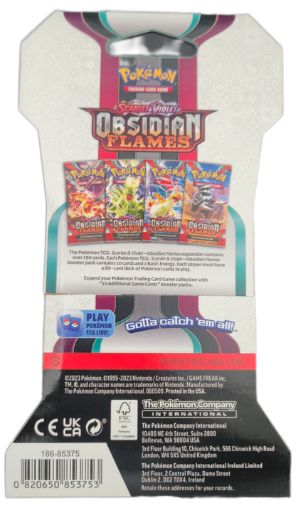 Pokémon Scarlet & Violet Obsidian Flames Sleeved Booster Pack