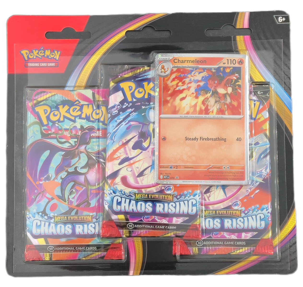 Pokémon Mega Evolution Chaos Rising: Charmeleon 3-Pack Blister