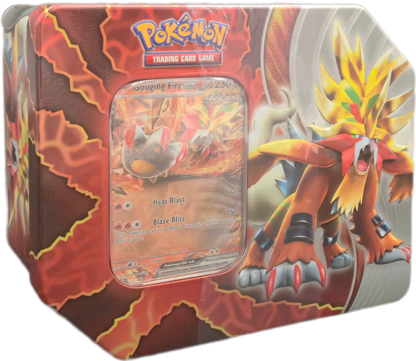 Pokémon Paradox Destinies Tins: Gouging Fire ex Tin (US Version)