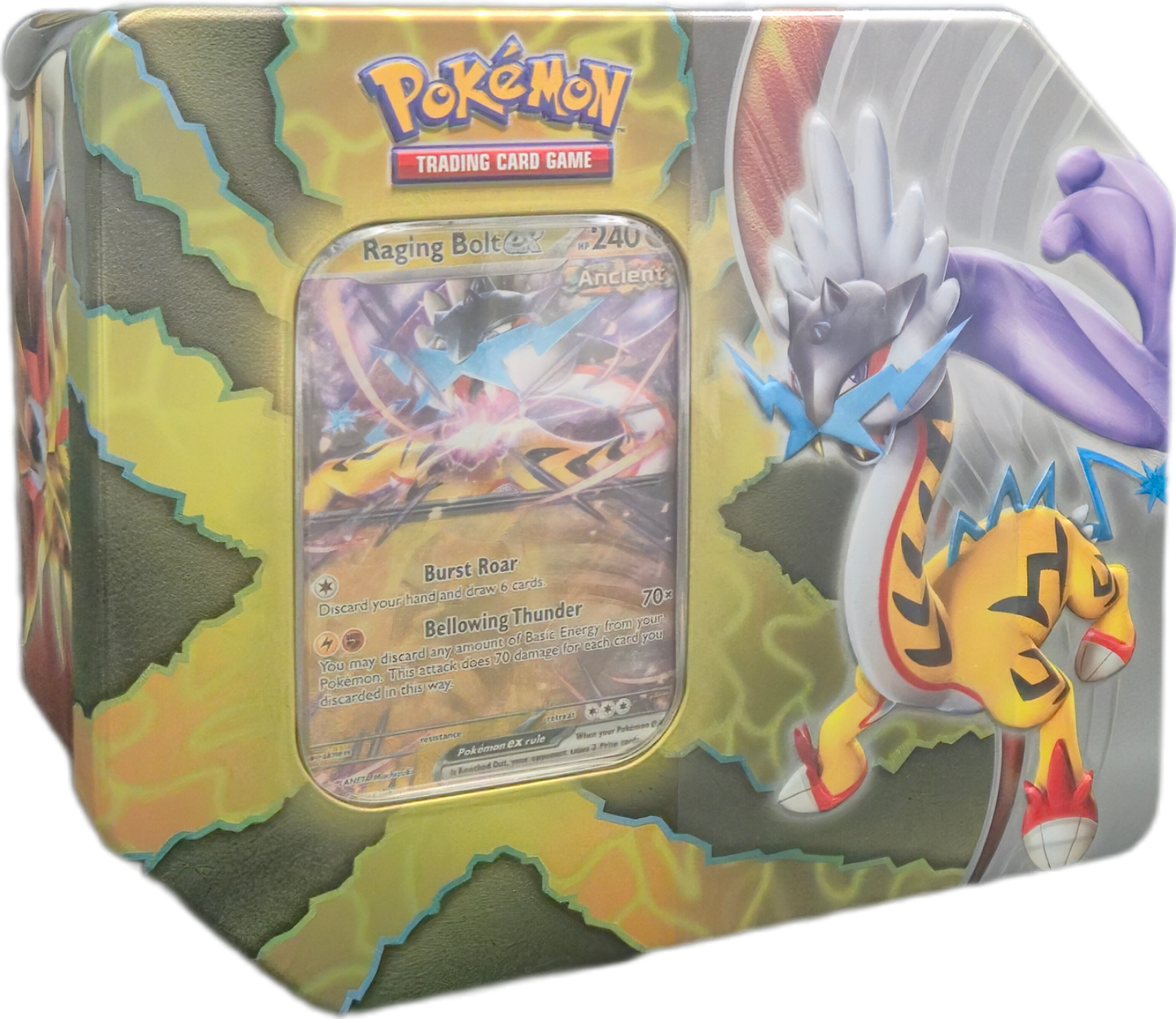 Pokémon Paradox Destinies Tins: Raging Bolt ex Tin (US Version)