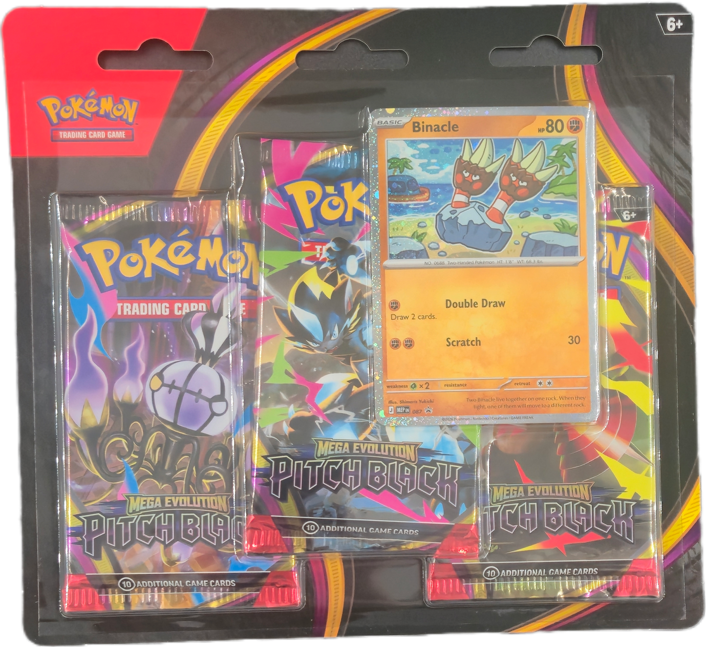 Pokémon Mega Evolution Pitch Black: Binacle 3-Pack Blister