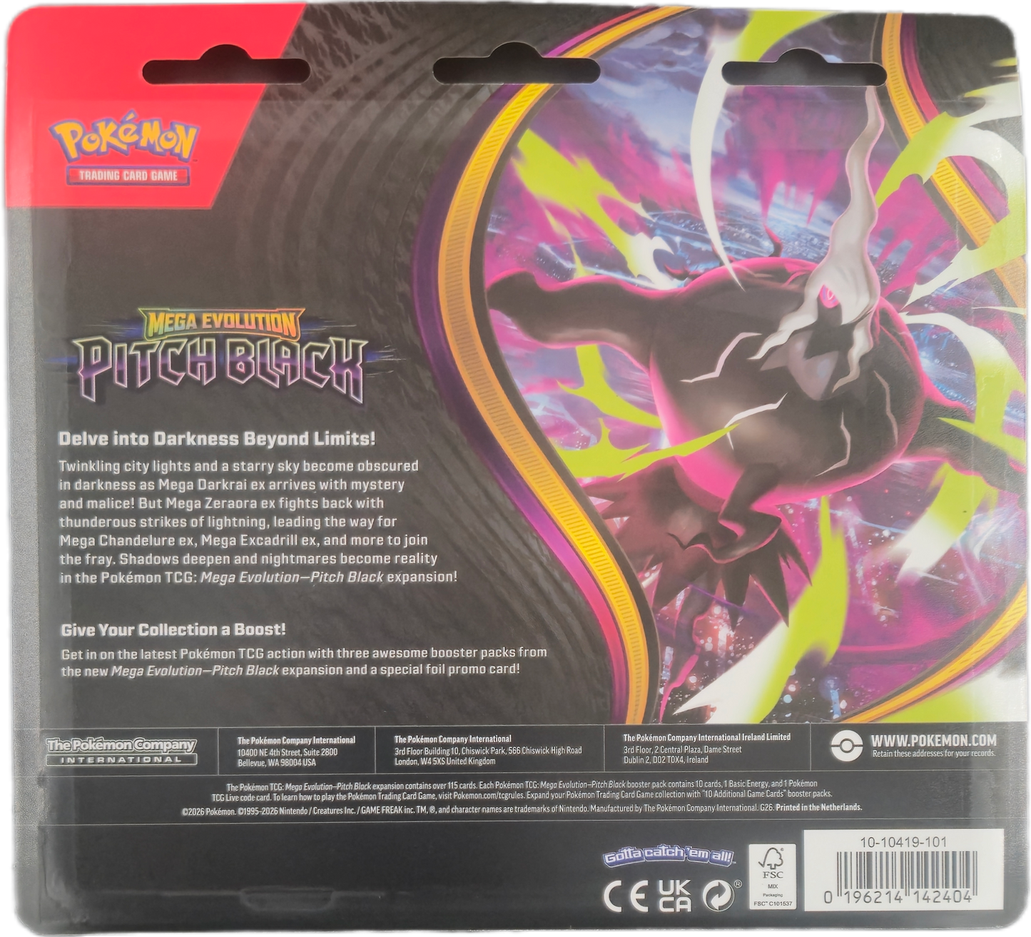 Pokémon Mega Evolution Pitch Black: Binacle 3-Pack Blister