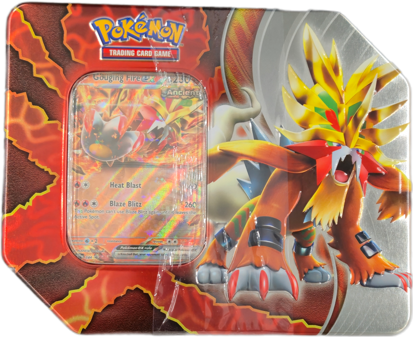 Pokémon Paradox Destinies Tins: Gouging Fire ex Tin (US Version)
