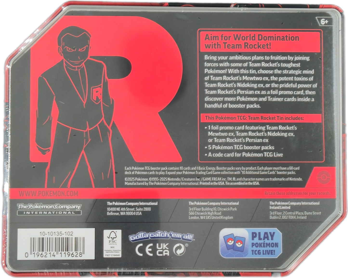 Pokémon Team Rocket Tins: Team Rocket's Mewtwo ex Tin (US Version)