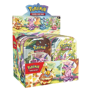 Pokémon Scarlet & Violet Prismatic Evolutions Mini Tin Display