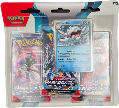 Pokémon Scarlet & Violet Paradox Rift 3-Pack Blister - Cetitan