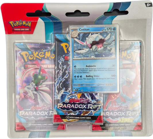 Pokémon Scarlet & Violet Paradox Rift 3-Pack Blister - Cetitan