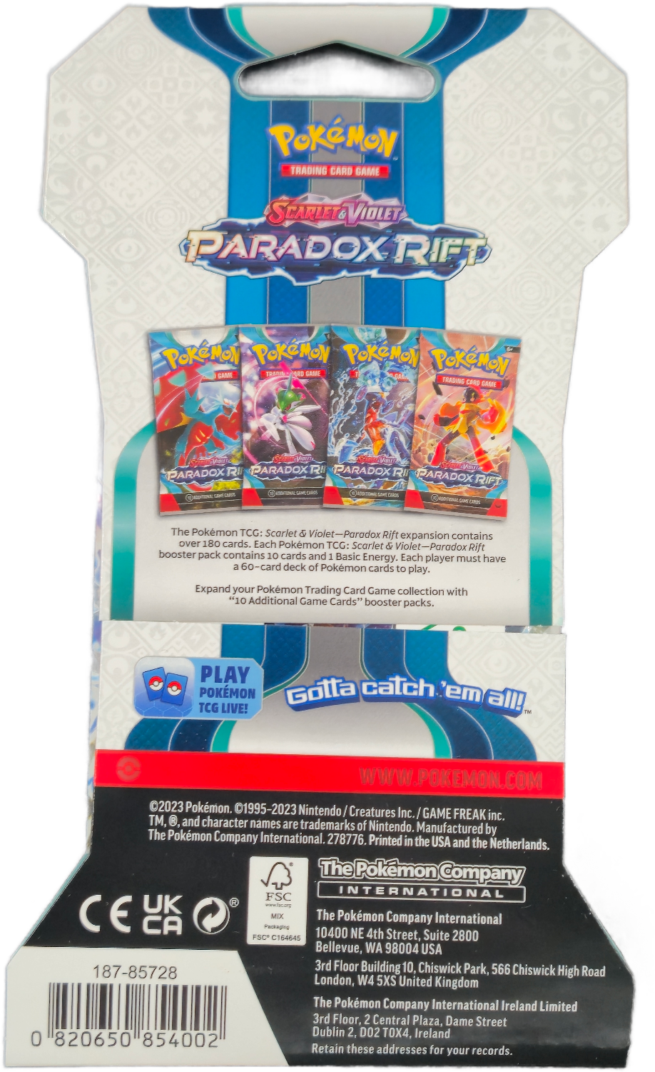 Pokémon Scarlet & Violet Paradox Rift Sleeved Booster