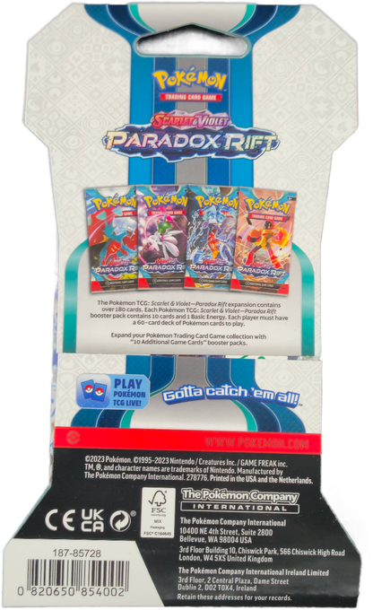 Pokémon Scarlet & Violet Paradox Rift Sleeved Booster